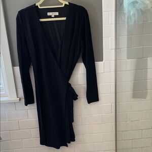 LOFT Elegant Black Long Sleeve Dress